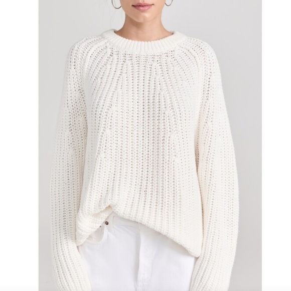 Free People Oversized Knit Sweater in White - Picture 2 of 6